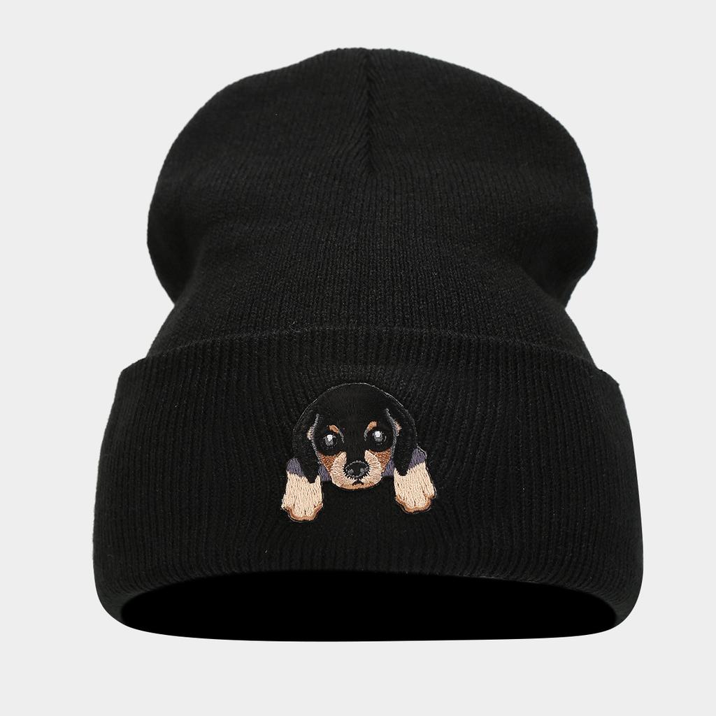 Adorable Beanie Custom Embroidery Beanie Winter Knit Hats Dog Mom Dog Dad Cap Knitted Beanie Hats for Men Women Custom Logo