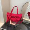 Fashi Schleifen Design Damen Schulter Achseltaschen Leicht Tragbar Damen Umhängetasche Einfarbige Mädchen Handtaschen