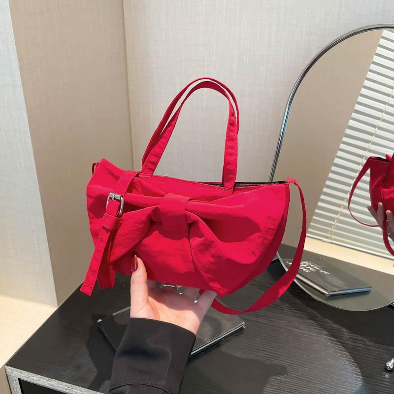 

Fashi Bow Design Women Shoulder Armpit Bags Lightweight Portable Ladies Crossbody Bag Simple Solid Color Girls Phe Handbags червоний