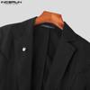 INCERUN Black Men Long Sleeves Casual Loose Blazer Coats