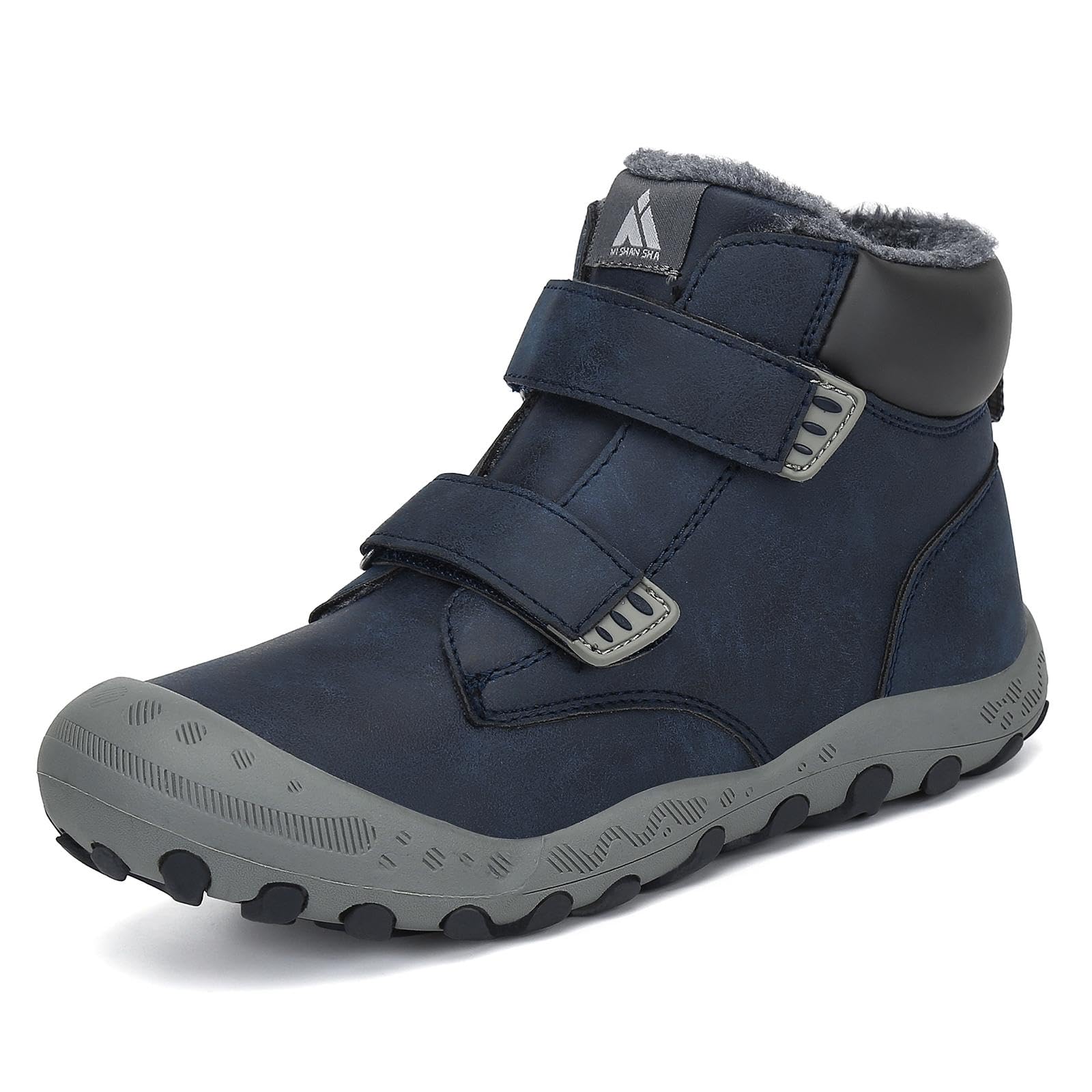 

Mishansha Trekking Winter Hiking Junior Sizes with Velcro Outdoor and Cold Weather Boots Kids Shoes, Fleece-Lined, Boots, Snowshoes, Non-Slip,