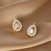 Double-Sided Rhinestone Zirconia Water Drop Earrings: Light Luxury Niche High-End Fashion Jewelry for Women