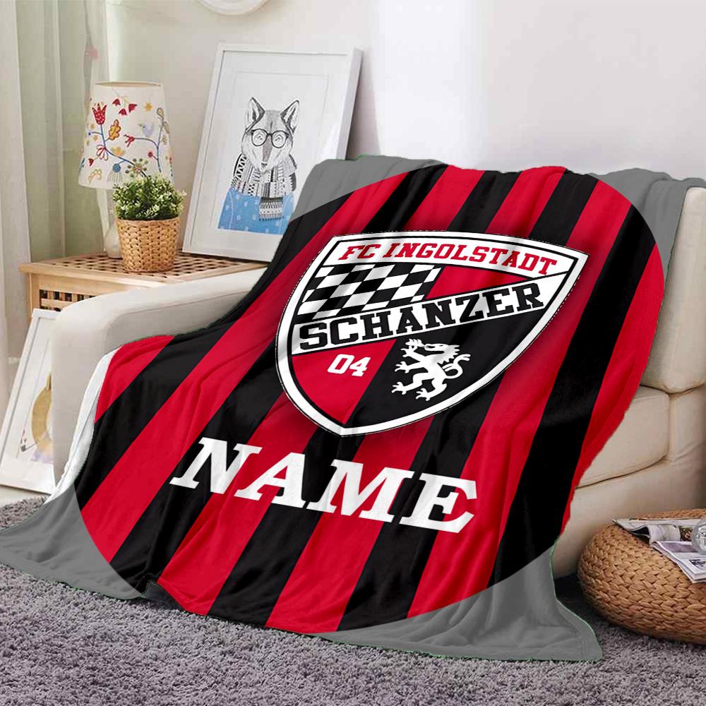 Custom Name FC Ingolstadt Team Crest blanket for Couch & Bed, Plush Cozy Fuzzy Blanket Super Soft & Warm Blankets for Fall and Winter. 0908277