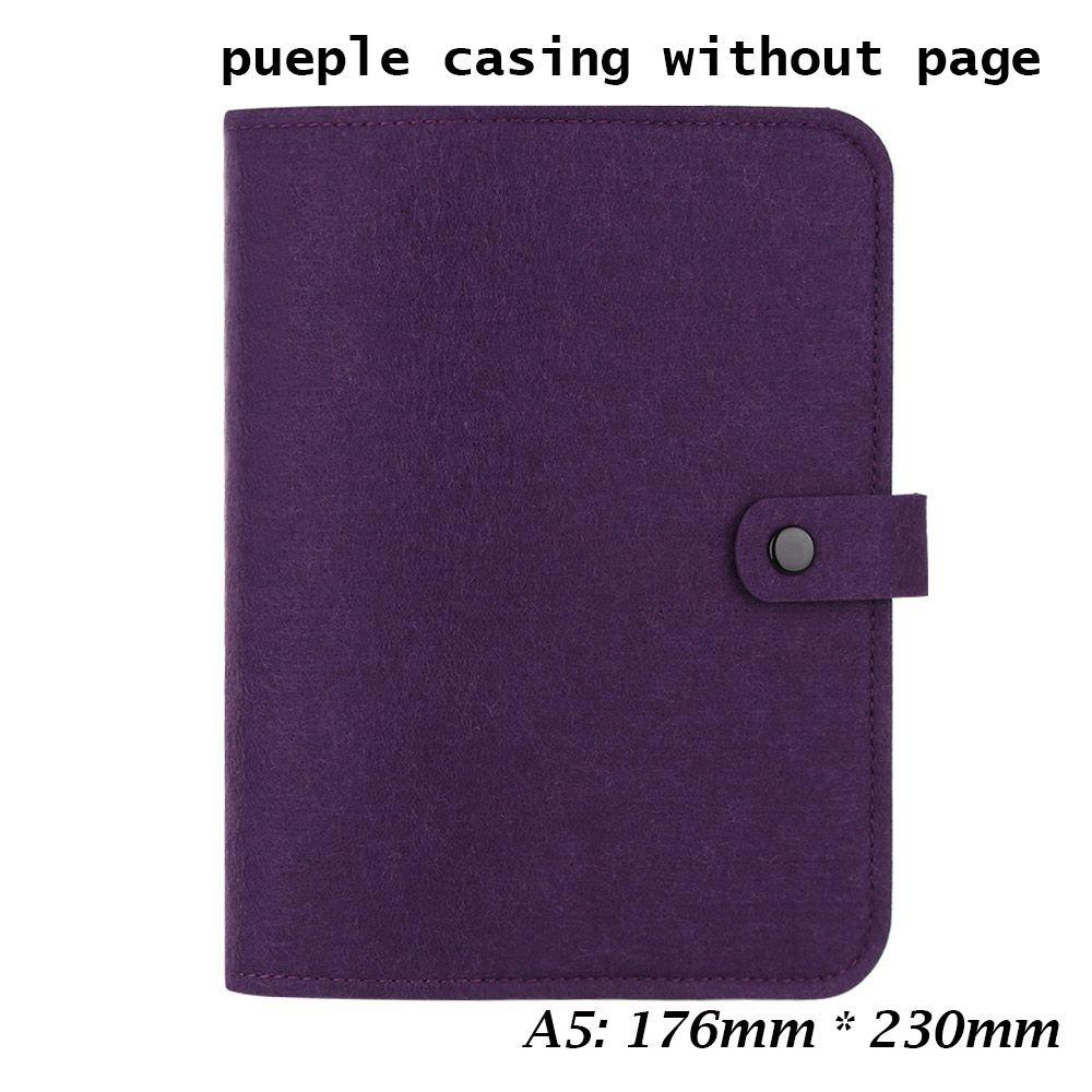 A6 Colorful Office Supplies Stationery Fashion Felt Notebook Felt Shell Ring Binder Portable Diary