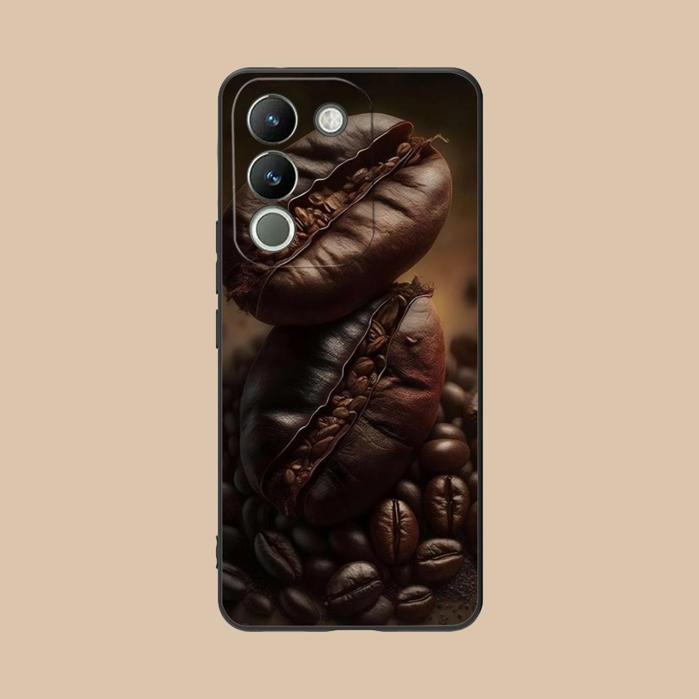 Coffee Beans Matte TPU Mobile Phone Case for VIVO V60 V50 V40 V30 V29 V27 V25 V23 Pro Lite 5G Colorful Printing Cover