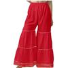 @ Indian Traditional Red Cotton Sharara Palazo With Golden Stripes v198 MJ-232-60%OFF