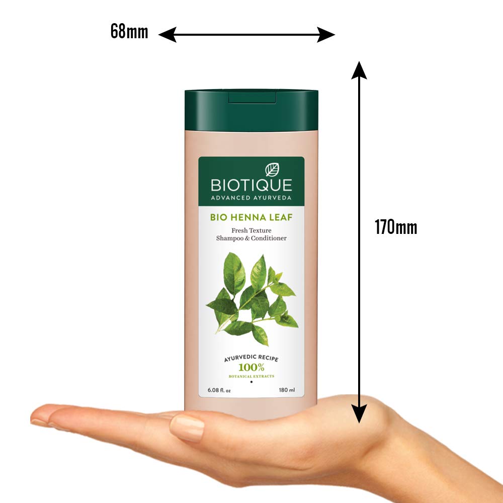 Biotique Henna Shampoo & Conditioner 180ml, Color Protection for Normal Hair, Natural Herbal Haircare, No Preservatives