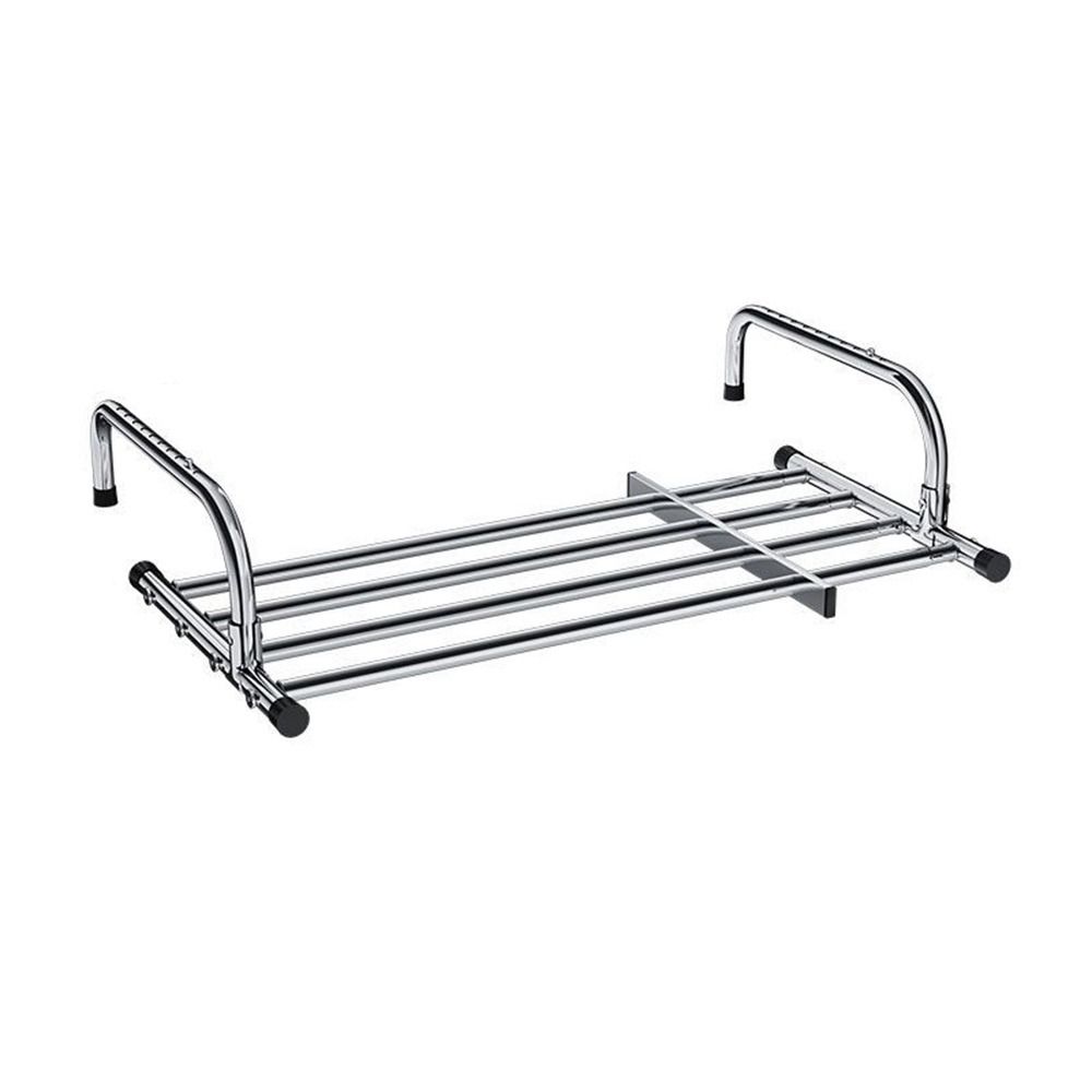 Adjustable Balcony Hanging Rail Scalable Clothes Organizer Racks Indoor/Outdoor