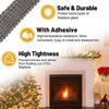 Self Adhesive Fireplace Seal Rope Fiberglass Flat Wood Stove Gasket Tape Heat Resistant Stove Sealing Rope Indoor Wood Burning