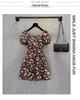 2023 Plus Size French Floral Puff Sleeve Dress: Slimming, Square Neck Summer Style