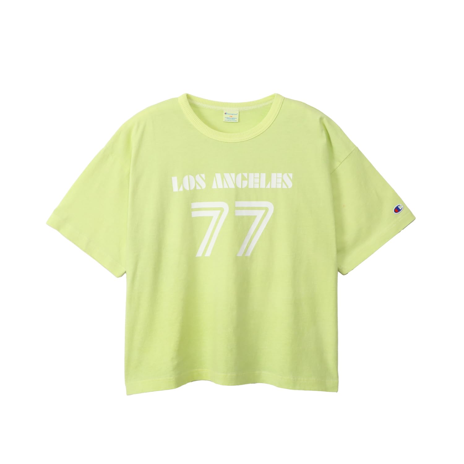 

Champion Short Sleeve Crew Cotton USA Rubber Lime Kids T-Shirt, Neck, 100% LooseFit, Print, Girls Casual, Mist, CK-B319