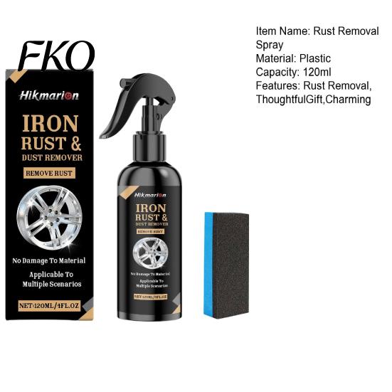 Rust Removal Spray Wheel Remover for Car Rims, 120ml Metal Iron Particle PH Neutral Cleaner with Color Reaction,PH Non-Acid, Restores