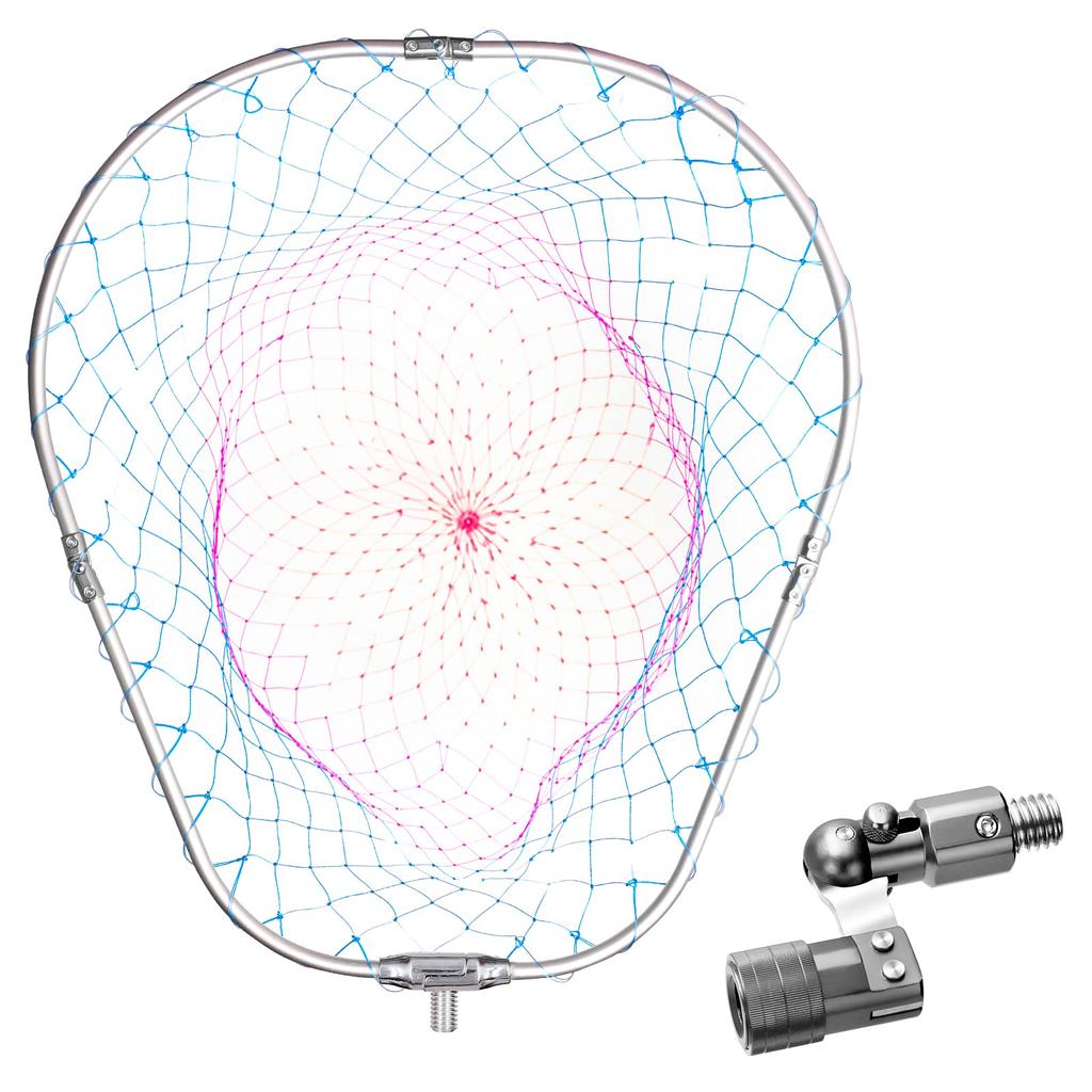 SANLIKE Landing Net, Aluminum Joint, Large Folding Landing Net, Nylon Net, Ultra Lightweight, Oval Frame, Large Size, 52 X 65cm, Net Joint, Gunmetal