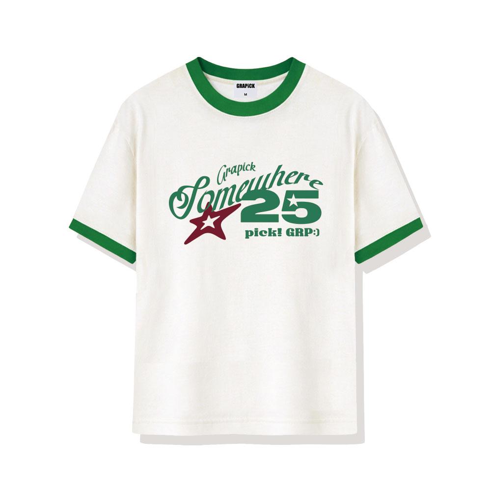 Geulapig Somewhere25 Ringer Loose Fit Short Sleeve T-Shirt 4 Colors [Grse_4503]