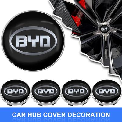 Car Accessories 4pcs 60mm Car Wheel Center Cap Hub Cover Badge for BYD Song Qin Han EV Tang PLUS Song Pro MAX Yuan Accessories