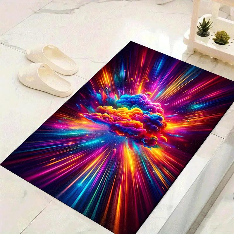 1pc Colorful Clouds Design Area Rug - Soft, Anti-Slip, and Durable Gaming Room Decor for Bedroom