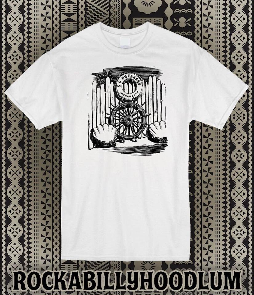 Retro Tiki Art Tee T Shirt Bar Mug Restaurant SS Breakers Sacramento CA S