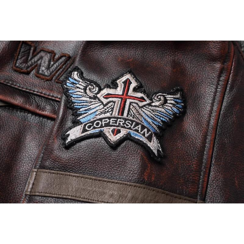 Giacca in pelle da uomo vintage di Stones, taglia cinese, rosso-marrone, primo strato, in vera pelle di mucca, giacche da motociclista, abbigliamento da uomo