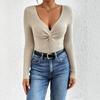 2026 European and American New Sexy V-neck Knitted Slim-fit Sweater