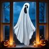 PVC Glass Clings for Bedroom Halloween Ghost Window Stickers Removable Wall Decals Peel And Decorative Stickers Clean Surfaces Stick Self-Adhesive
