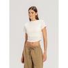 Budhi Mudra High Neck Shirring Short Sleeve White  B61002ats10 H01 