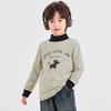 DuoDuoJia Boys' Winter Dog Print High-Neck Long Sleeve Base Layer T-Shirt