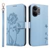 Wallet Case for Poco X8 Pro Max 5G - Leather/PU, Blue, With Lanyard