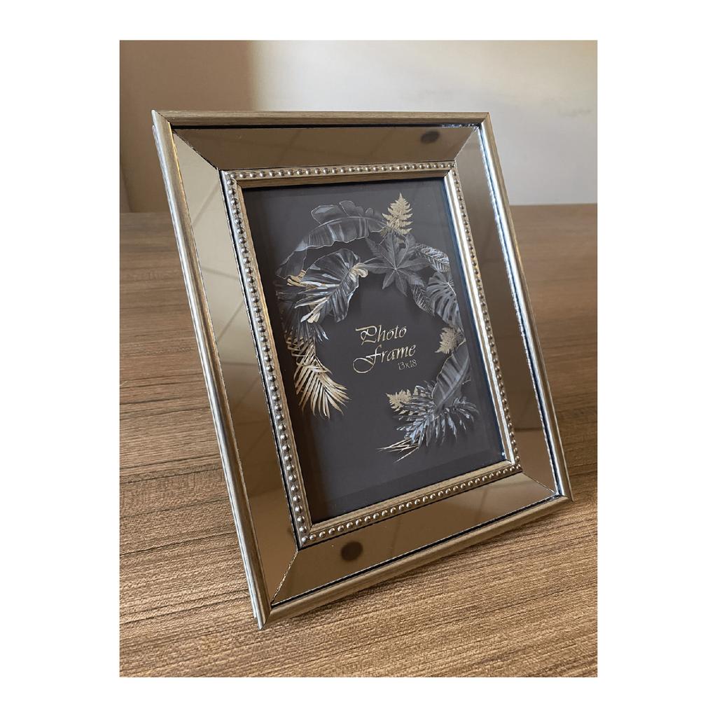 Mirrored Frame, Silver Mirrored Photo Frame, Glass Frame 13x18cm