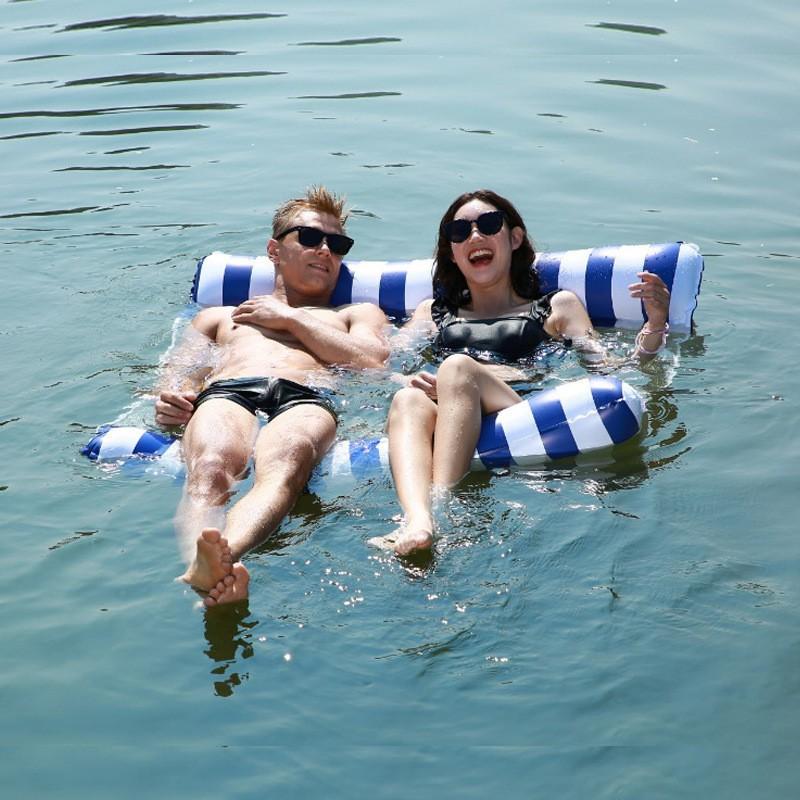 New Inflatable Floating Row Outdoor Foldable Backrest Clip Net Floating Bed Water Inflatable Supplies Deck Chair Floating Bed