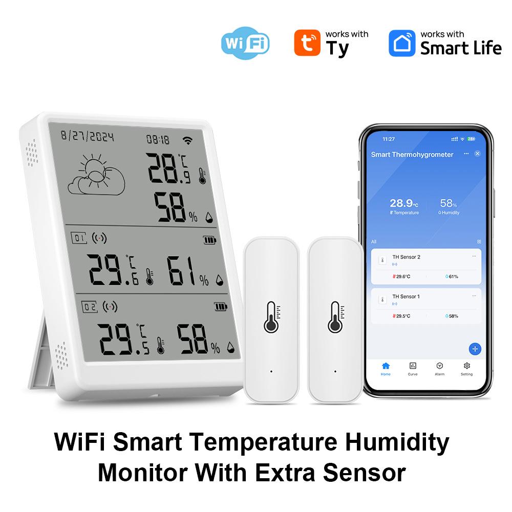 Monitor inteligent de umiditate pentru temperatură WiFi cu aplicație senzor Telecomandă digitală temperatură umiditate