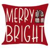 LET IT SNOW MERRY BRIGHT CHRISTMAS H O Christmas Santa Snowman Print Pillowcase Living Room Sofa Cartoon Pattern Cushion Cover Pillowcase