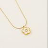 Stainless steel five-leaf clover 18K letter necklace high sense 26 shell letter pendant jewelry
