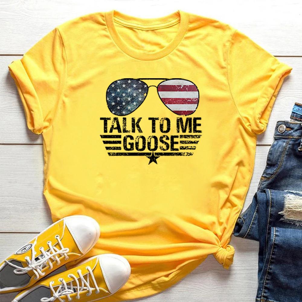 

Top Gun Shirt Talk To Me Goose Tshirt Unisex Top Gun Movie Shirts Vintage Jet Fighter Sunglasses Graphic Tee Summer Casual Top 4XL