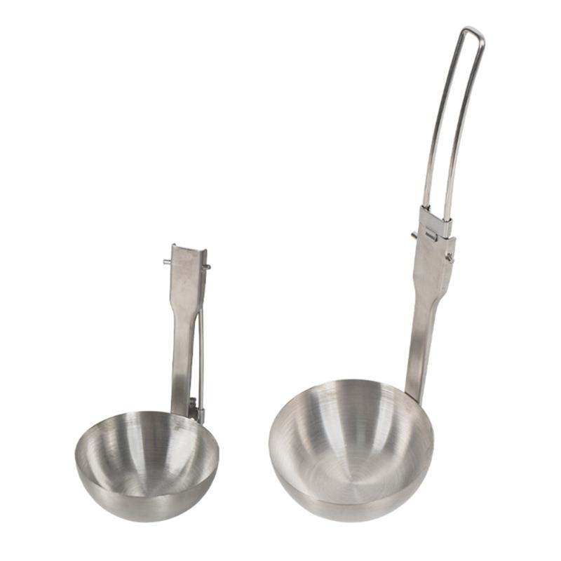 Outdoor Camping Colander/Soup Ladle Stainless Steel Tableware Foldable Spoon