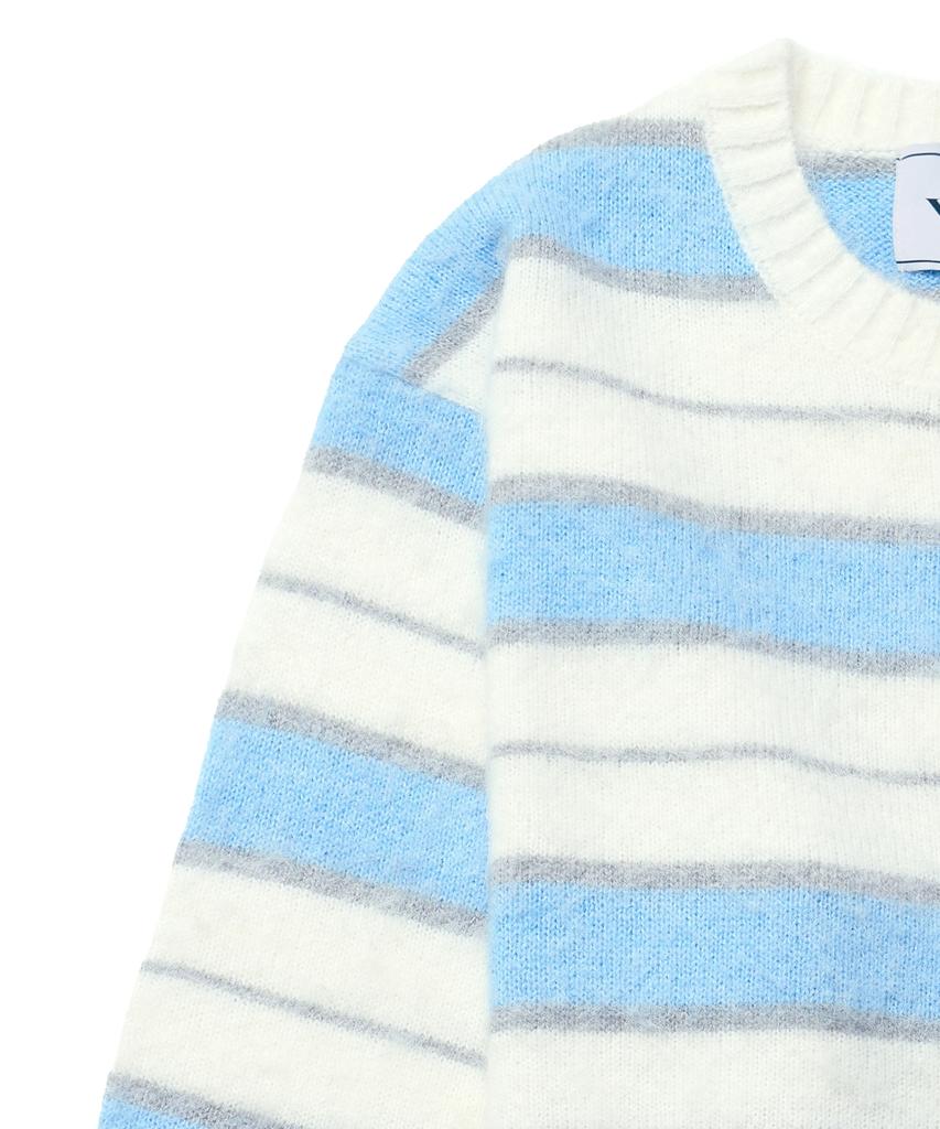 IDWS Vector Stripe Mohair Knit Ivory