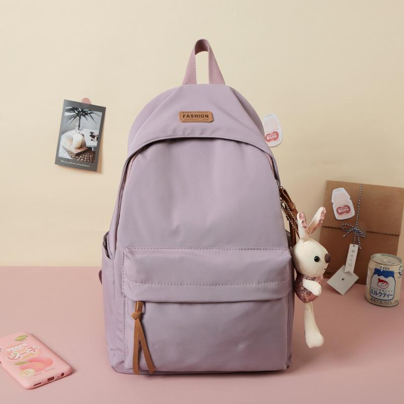 Schoolbag1011 new backpack women's Japanese Korean simple solid color junior high school high school student schoolbag simple large capacity backpack