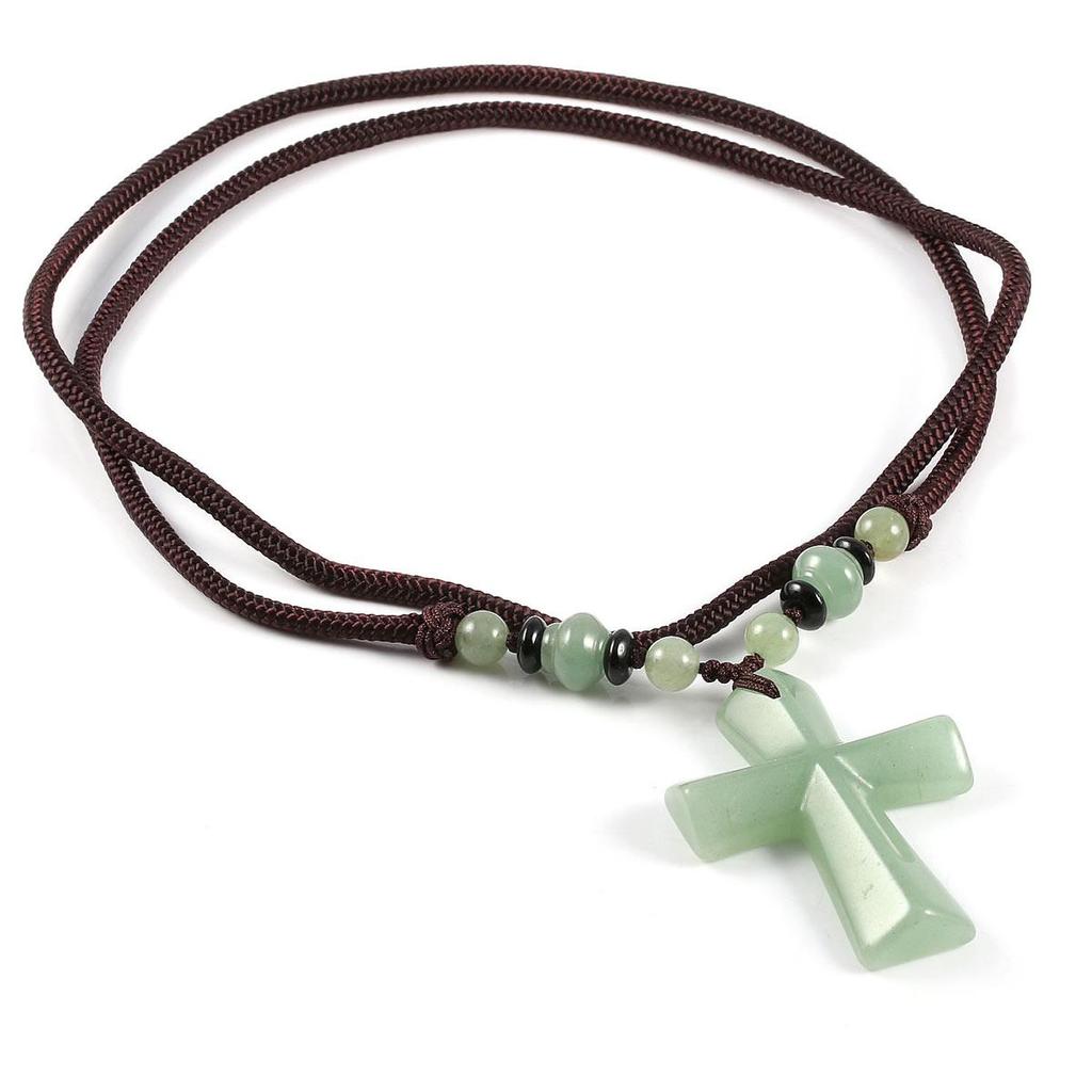 New Style Necklace 66 Cm with Cross Agate Pendant Charms for Elegant Women Wedding Clothes Jewelry