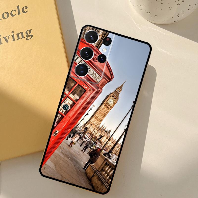 

Лондонский Автобус Англия Биг Бен Чехол для Телефона Для Samsung Galaxy S25 Ultra S20 S21 S22 S23 S24 S9 S10 Plus S25 FE Защитный Корпус Galaxy S9 Plus