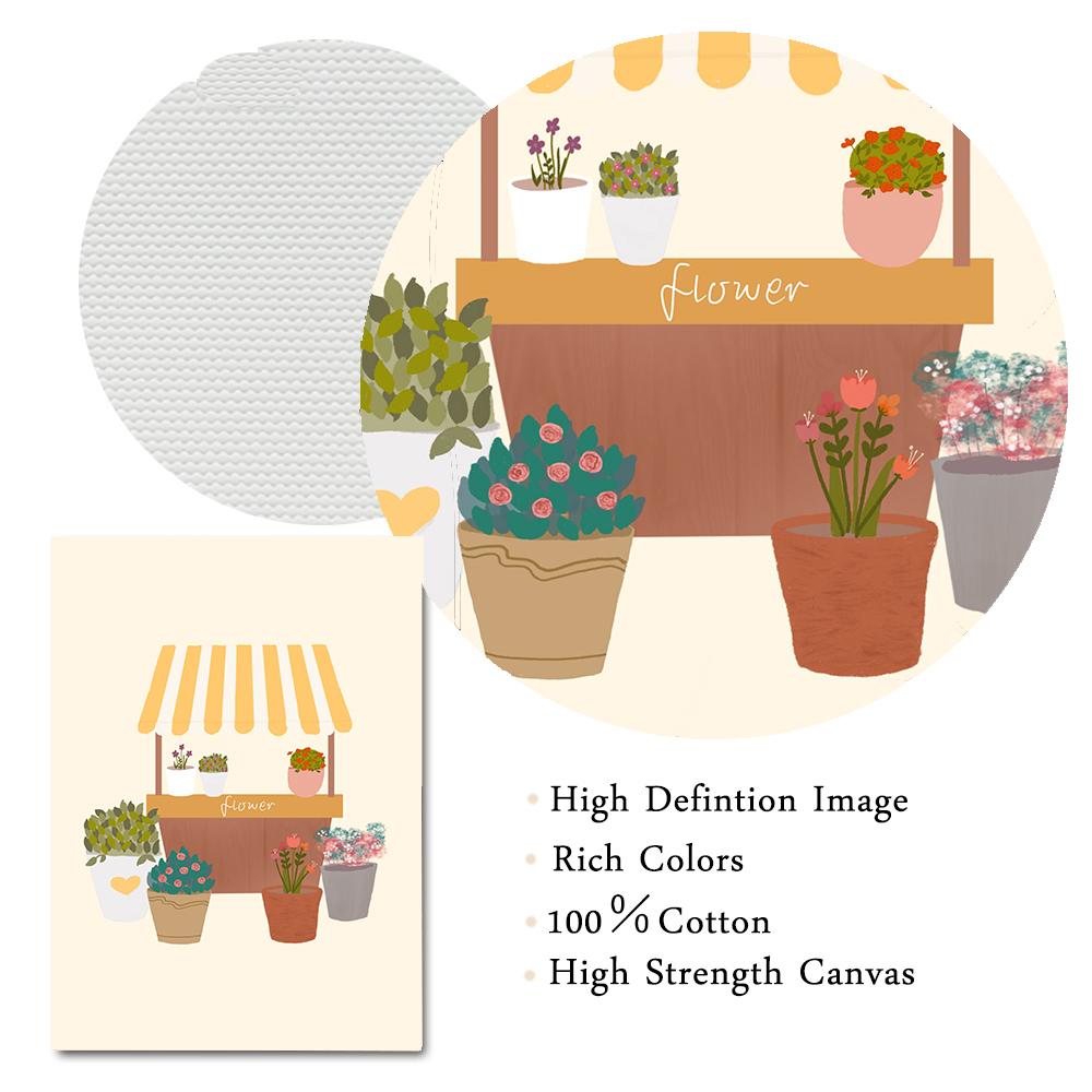 Abstract Flower Botanical Coffee Ice Cream Stand Canvas Painting Posters Nordic Wall Art Prints Living Room Home Decor Pictures