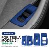 Italian Top Suede 4pcs Window Lifter Switch Control Panel Sticker for Tesla Model 3 Highland 2024-Up LHD Decor Car Accessories