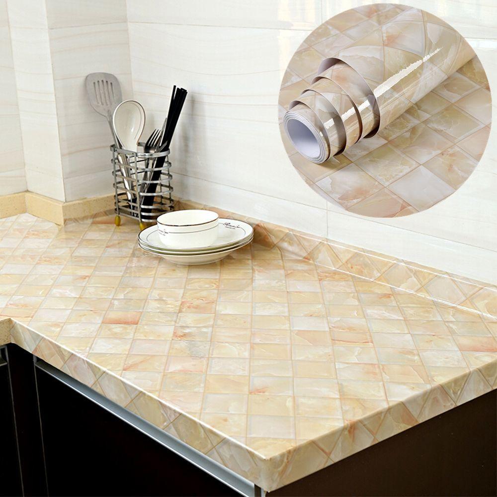 PVC Self Adhesive Modern Waterproof  Marble Wallpapers DIY Contact Paper Wall Stickers Bathroom Kitchen Countertops Home Decors