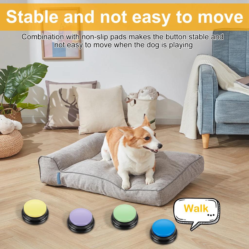 Röstinspelningsknapp Husdjursleksaker Hundknappar för Kommunikation Husdjursträning Summer Inspelningsbar Pratande Knapp Intelligensleksak