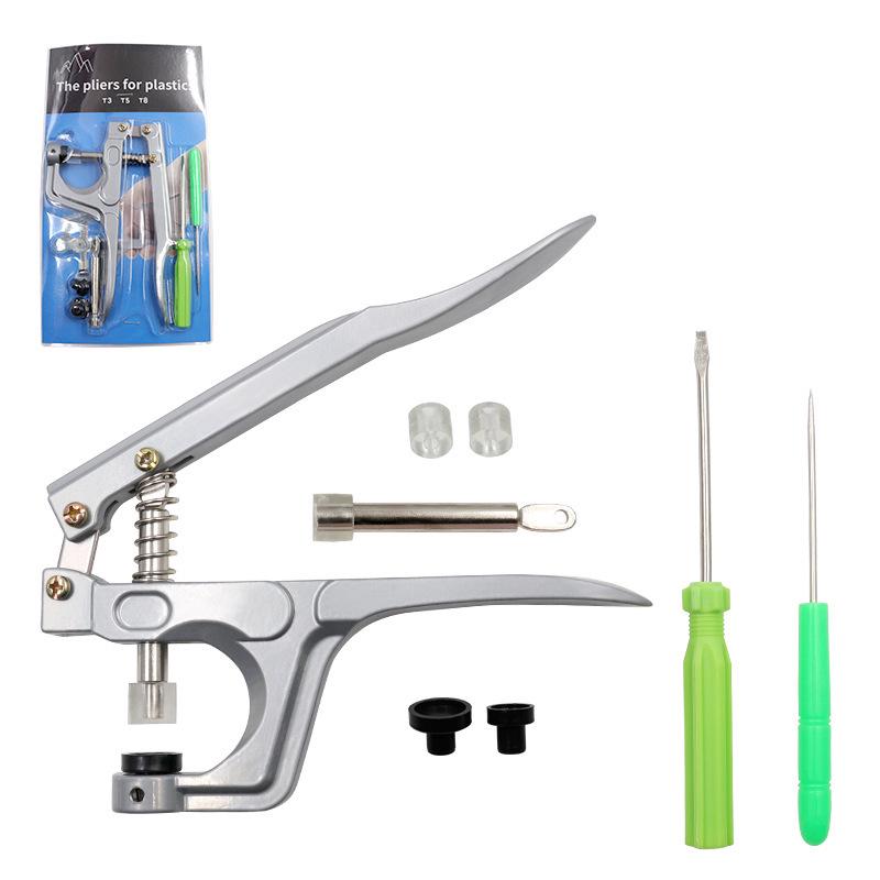 Portable Snap Fastener Machine - Manual Hand Press Pliers for Four-Part Snap Installation, Sturdy and Aesthetic Plastic Snap Tools Kit