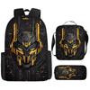 Conjunto de Mochila Escolar Mecânica Infantil - Mochila Escolar de Grande Capacidade com Bolsa de Ombro e Estojo para Estudantes