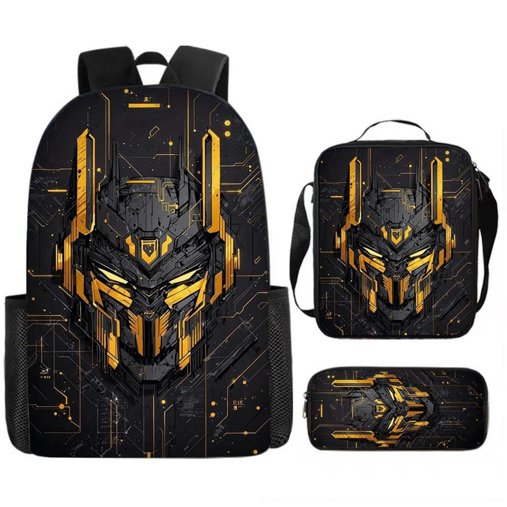 Conjunto de Mochila Escolar Mecânica Infantil - Mochila Escolar de Grande Capacidade com Bolsa de Ombro e Estojo para Estudantes