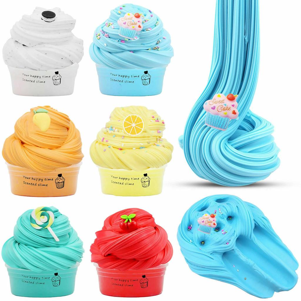 Toys 12pcs Round Jar Butter Slime 50ml Playset Soft Rubber Clay Children's Stress Relief Diy Birthday Gift Presents For Boys Girls And Girls
