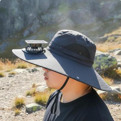 Solar Powered Fan Hat Protection USB Charging Cap Breathable Outdoor Cooling Sun for