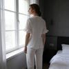 Sleepwear Women's Summer Lightweight Frilled Cardigan Short-sleeved Pants Set - Sweet and Loose, Suitable for Wearing Outside As A Home Outfit