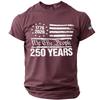 Mens Short Sleeve Crew Neck T Shirt with We The People 250 Years 1776 2026 Flag Graphic Print Casual Fit Top