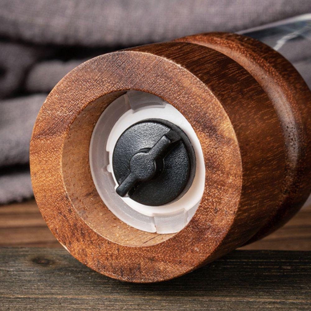 Cross-head Acacia Wood Pepper Grinder Manual Spice Bottle  Restaurant